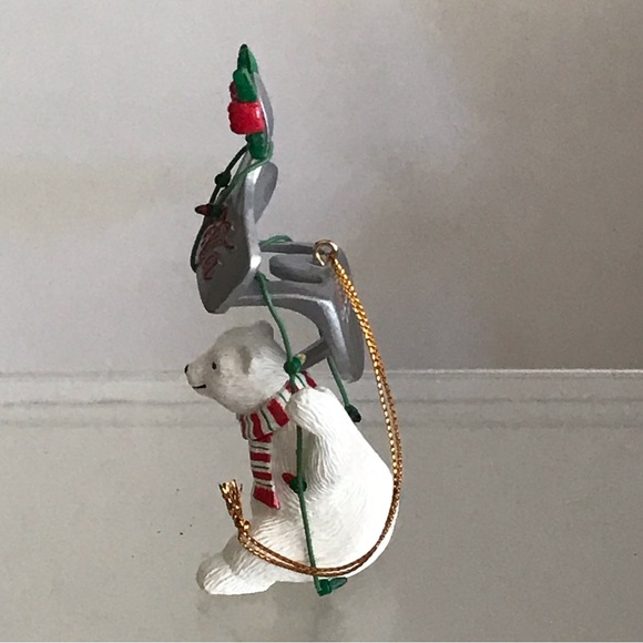 Coca Cola Polar Bear on Bottle Opener Polar Bear Collection Ornament -VTG - 1995 - Picture 2 of 12